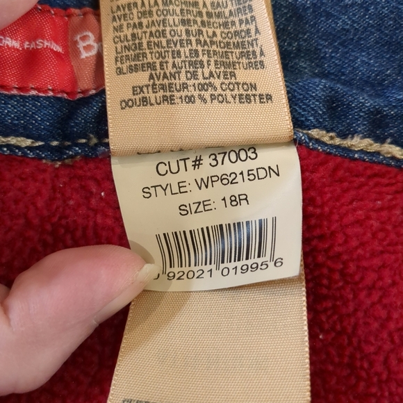 Berne Ladies fleece lined regular jeans, cut 37003 , size 18 - Picture 9 of 11